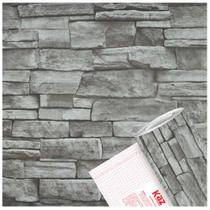 Papel Adesivo Impermeável Pedra Cinza Lavavel Vinilico 10m