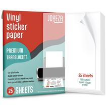 Papel adesivo JOYEZA Premium Vinyl Clear 25 folhas à prova d'água