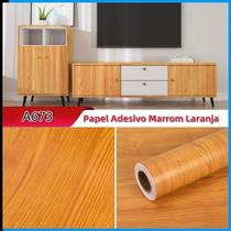 Papel Adesivo Madeira para Envelopamento 10 Metros ideal para Moveis, Parede, Sala, Quarto COR:A673quantidade:3 Rolo =