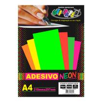 Papel Adesivo Neon Verde A4 20 Folhas - Off Paper