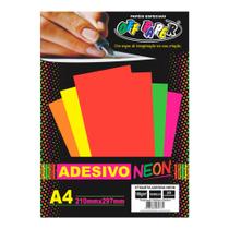 Papel Adesivo Neon Vermelho A4 20 Folhas - Off Paper