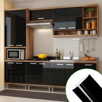 Papel Adesivo Preto Brilho Envelopar Geladeira Fogão 3m x 60cm