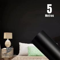 Papel Adesivo Preto ROLO 5m Decorativo Para Parede Moveis Geladeiras Eletrodomésticos