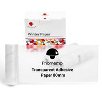 Papel adesivo térmico Phomemo transparente 77mm para impressora M03 Papel adesivo térmico Phomemo transparente 77mm para impressora M03