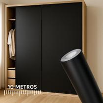 Papel Adesivo Tipo Contact Preto Fosco Lavável com 10 Metros Papel Adesivo Tipo Contact Preto Fosco Lavável com 10 Metros