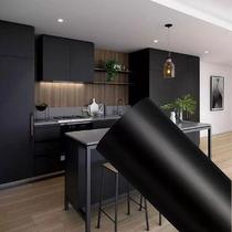 Papel Adesivo Tipo Contact Preto Fosco Lavavel com 5 Metros