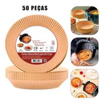 Papel Air Fryer 50 Unidades Forma Antiaderente Proteção