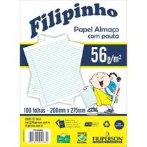 Papel Almaço Pauta e Margem 200X275MM 56G Pacote com 100