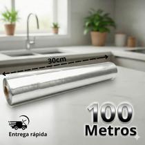 Papel Aluminio Rolo Bobina 30cm X 100 Metros Inoven reforçado grande resistente