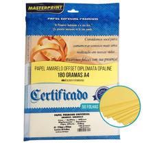 Papel amarelo diplomata/liso/offset 180g a4 - 50 fls Papel amarelo diplomata/liso/offset 180g a4 - 50 fls