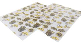 Papel antigordura delivery forrar caixa batata frita kit 3u