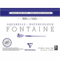 Papel Aquarela Algodão Fontaine Semi Satinado 18x24cm 300g - Clairefontaine