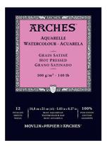 Papel Aquarela Arches Satinado 300g 14,8x21cm 12 Folhas