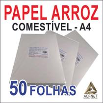 Papel Arroz Comestível A4 Branco com 50 Unidades