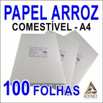 Papel Arroz Comestível A4 Branco Pacote 100 Unidades