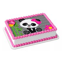Papel arroz comestível para bolo aniversário festa comemoração urso ursinha panda com lacinho menina