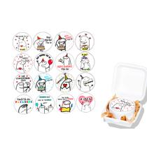 Papel arroz cortado 7,5 cm 16 unidades comestível para bento cake mini bolo flork bento feliz aniversário surpresa comem Papel arroz cortado 7,5 cm 16 unidades comestível para bento cake mini bolo flork bento feliz aniversário surpresa comem