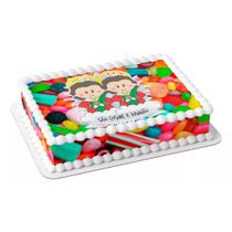 Papel arroz e faixa comestível para bolo festa aniversário surpresa comemoração Cosme e damião