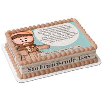 Papel arroz e faixa para bolo aniversário festa comemoração Santo santinho São Francisco de Assis