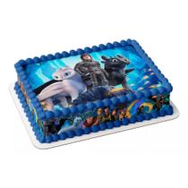 Papel arroz e faixa para bolo festa aniversário surpresa comemoração como treinar seu dragão