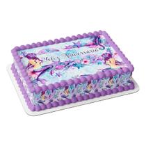 Papel arroz e faixa para bolo festa comemoração aniversário surpresa sereia mulher lilás fundo do mar