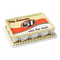 Papel arroz e faixa para bolo festa comemoração surpresa aniversário pinga 51