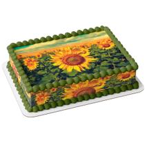 Papel arroz e faixas decorativas para bolo tema girassol Papel arroz e faixas decorativas para bolo tema girassol