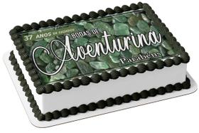 Papel Arroz P/ Bolo 37 Anos De Casados Bodas De Aventurina