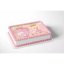 Papel arroz para bolo aniversário festa comemoração chá de bebê ursinha princesa rosa Papel arroz para bolo aniversário festa comemoração chá de bebê ursinha princesa rosa