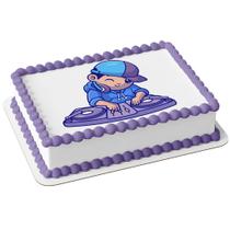 Papel arroz para bolo festa comemoração feliz aniversário Dj musica