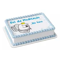 Papel arroz para festa comemoração aniversário flork bento meme rei da meditação no vaso Papel arroz para festa comemoração aniversário flork bento meme rei da meditação no vaso