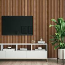 Papel Auto Adesivo De Parede Decorativo Tipo Madeira Gesso Ripado Lavável 45Cm x 5M