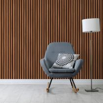 Papel Auto Adesivo De Parede Decorativo Tipo Madeira Gesso Ripado Lavável 45Cm x 5M