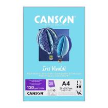 Papel Canson A4 Iris Vivaldi 120G 25Fls Azul Turquesa