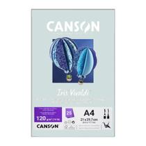 Papel Canson A4 Iris Vivaldi 120G 25Fls Cinza