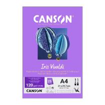 Papel Canson A4 Iris Vivaldi 120g 25Fls - Escolha a cor