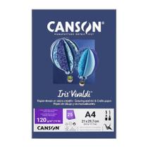 Papel Canson A4 Iris Vivaldi 120G 25Fls ul Marinho