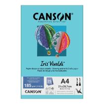 Papel Canson A4 Iris Vivaldi 185G 25Fls Azul Turquesa
