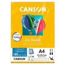 Papel Canson A4 Iris Vivaldi 185g 25Fls Cores Sortidas