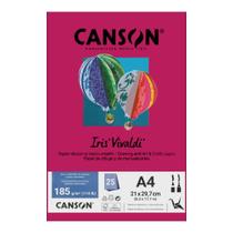 Papel Canson A4 Iris Vivaldi 185G 25Fls Rosa Escuro