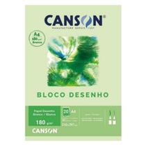 Papel Canson bloco para desenho branco A4 180gr, 210mm x 297mm, com 20 folhas