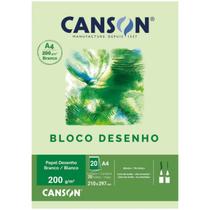 Papel Canson bloco para desenho branco A4 200gr, 210mm x 297mm, com 20 folhas Papel Canson bloco para desenho branco A4 200gr, 210mm x 297mm, com 20 folhas