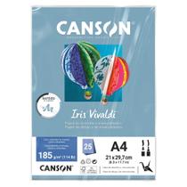Papel Canson Color Iris Vivaldi 25 Folhas 185g Cores Sortidas Canson