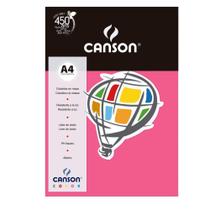 Papel Canson Color Rosa Escuro 180g/m² A4 210 x 297 mm com 10 Folhas