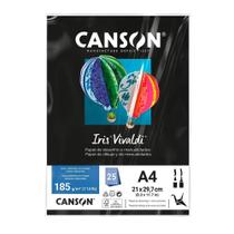 Papel Canson Iris Vivaldi A4 185g 25fls Cor Preto