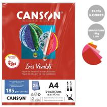 Papel Canson Iris Vivaldi A4 185g 25fls Sortido Fogo
