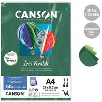 Papel Canson Iris Vivaldi A4 185g 25fls Sortido Terra