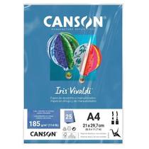 Papel Canson Iris Vivaldi Azul Mar com 25 Folhas A4 185g - 66661519