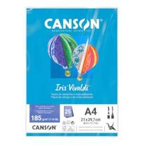 Papel Canson Iris Vivaldi Azul Royal Com 25 Folhas A4 185g - 66661518