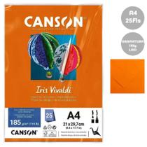 Papel Canson Iris Vivaldi Laranja Com 25 Folhas A4 185g - 66661506